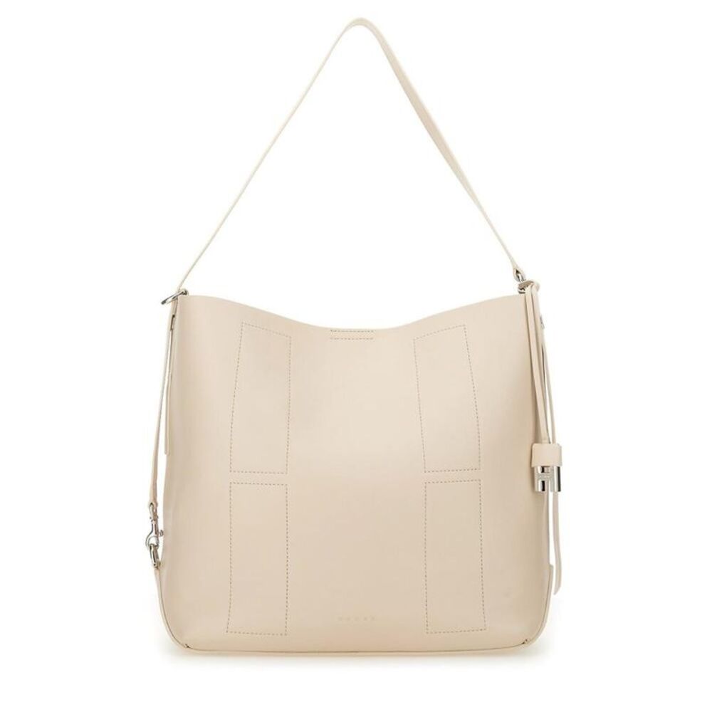 HOGAN Women's Smooth Leather Hobo Bag Women WHITE Shoulder Bags